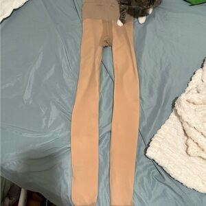 Lined Beige Skin-tone Tights